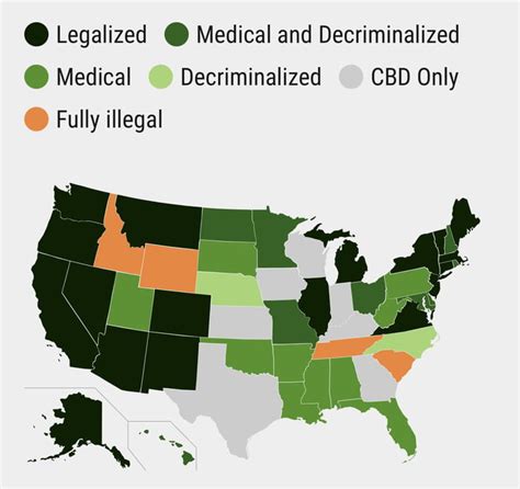 An Accurate Map Of The Current State Of Legalization In The Us Gag