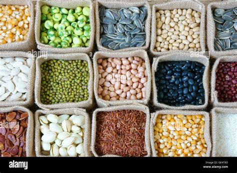 Collection Of Grain Cereal Seed Bean Agriculture Product Of Asia