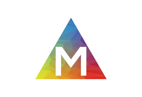 Colourful Low Poly And Initial M Letter Logo Design Vector