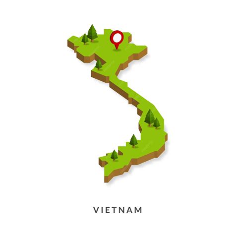 Premium Vector | Isometric map of vietnam simple 3d map vector illustration