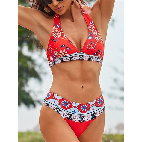 Damen Badeanzug Bikinis 2 Stück Badeanzüge Bademode Halfter 2 Teilig