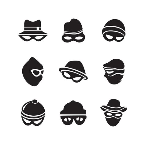 Premium Vector Set Of Thief Burglar Robber Icon Logo Vector