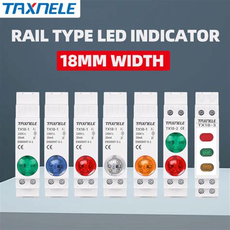 Din Rail Mount Led Signal Lamp Ac Dc V V Indicating Pilot Lights