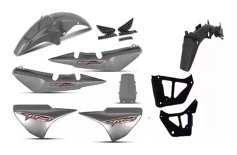 Kit Titan 150 2008 Es Honda Tampas Paralama Rabeta Prata Parcelamento