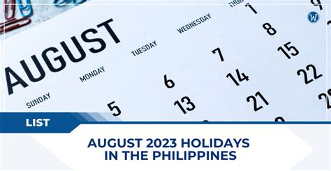 LIST: August 2023 Holidays in the Philippines - WhatALife!