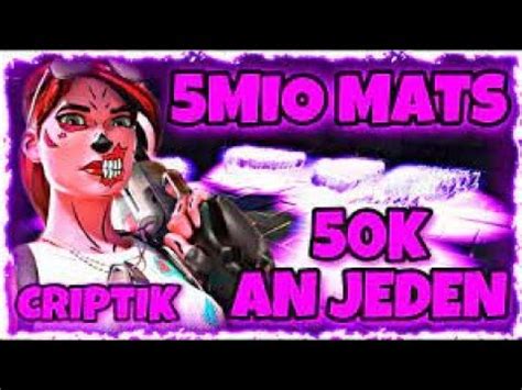 FORTNITE RDW LIVE70K MATS AN JEDEN 5MIO MATS ROAD TO 2 1K SUBS