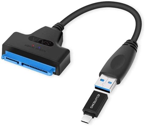 Sj5 Eluteng Usb 30 To Sata Adapter Cable With Type C Adapter For 25