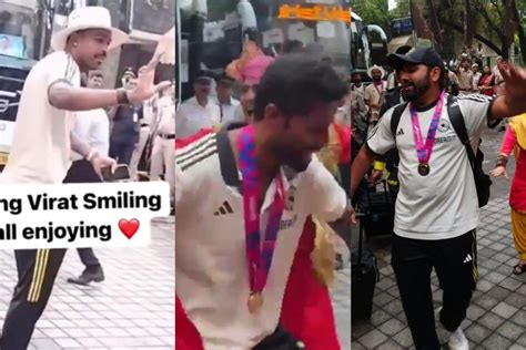 Rohit Sharma Suryakumar Yadav And Hardik Pandya S Dance To The Beats Of Dhol Goes Viral Watch