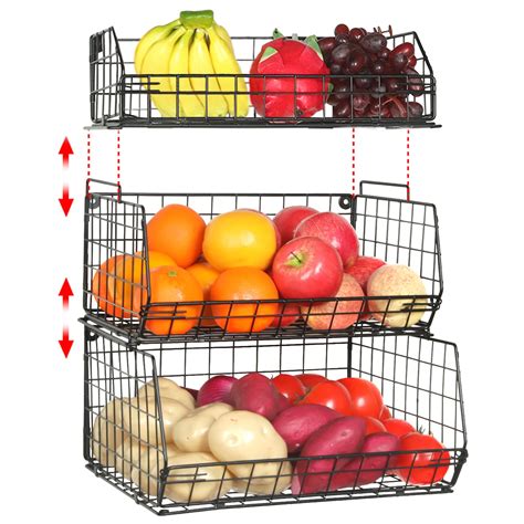 Buy Fruit Vegetable Basket 3 Tier Stackable Fruit Wall Ed Countertop