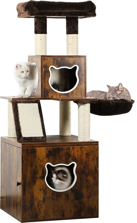 Amazon YITAHOME Modern Cat Tree With Litter Box Enclosure Combo