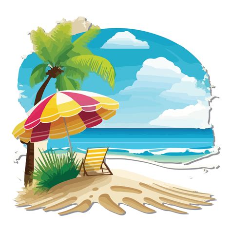 summer beach vector art 21010088 Vector Art at Vecteezy