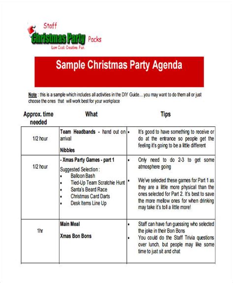 Party Agenda - 17+ Examples, Format, How to Create, Pdf