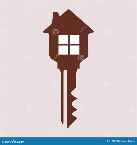 Key with a house stock vector. Illustration of abstract - 117782086