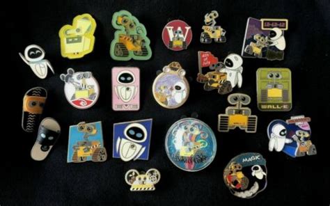 Collection Of 20 Wall E Eve Pixar Disney Pins All Different