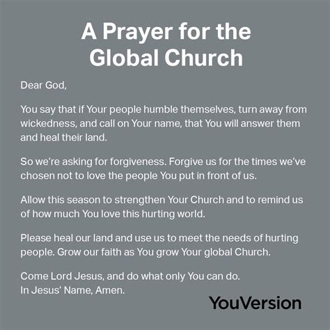 A Prayer For The Global Church Courageous Christian Father