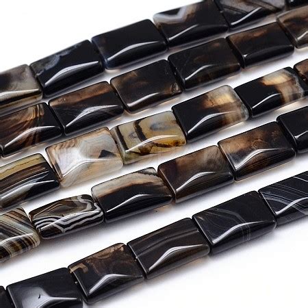 Natural Striped Agate Banded Agate Rectangle Bead Strands Beadpark