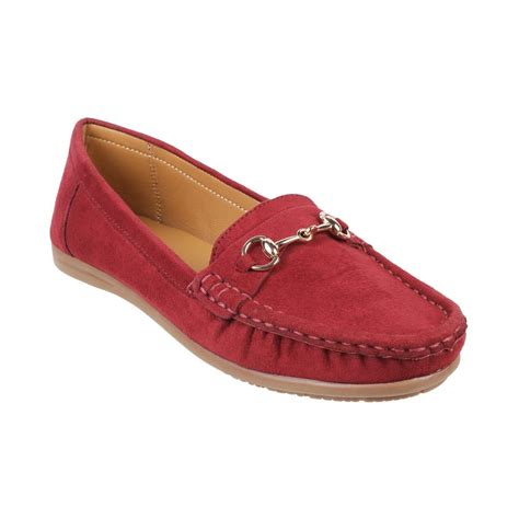 Buy Metro Women Casual Synthetic Maroon Loafers Online