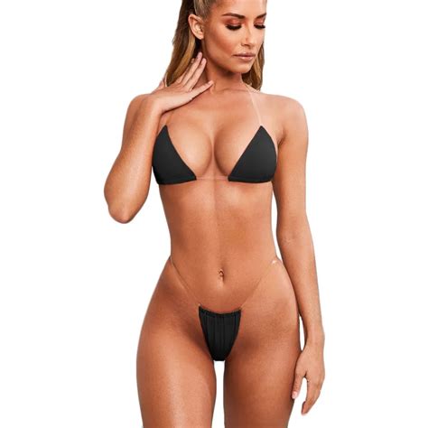 Maillot De Bain Soutien Gorge Transparent Bikini G String Ensemble