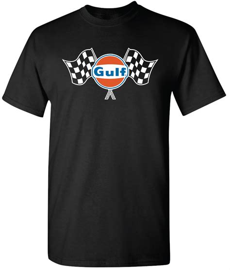 Gulf Oil Racing Logo And Stripes Premium Tee In Black