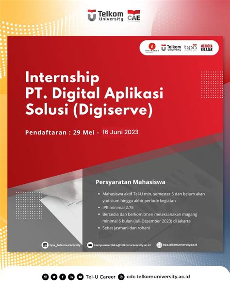 Tel U Career On Twitter Pendaftaran Internship Pt Digital Aplikasi