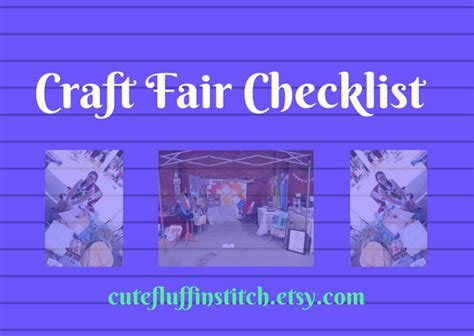 Craft Fair Checklist! – Cute Fluffin Stitch: My Sewing Adventure