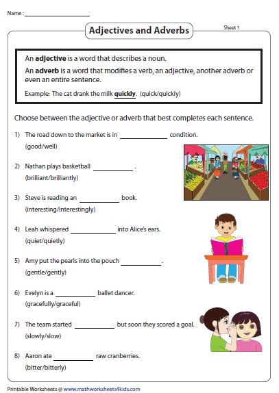 Adjective Worksheet Vocabulary Worksheets Worksheets For Kids Number