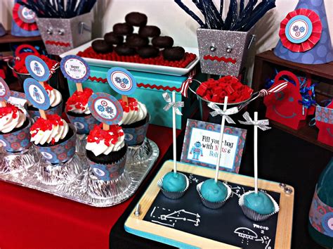 Cupcake Wishes And Birthday Dreams Awesome Retro Robot Party Ideas