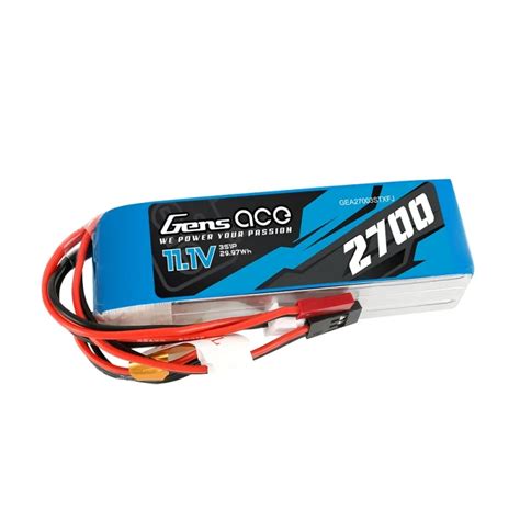 Gens Ace 2700mAh 11 1V TX 3S1P Lipo Battery Pack With Futaba JST XHR