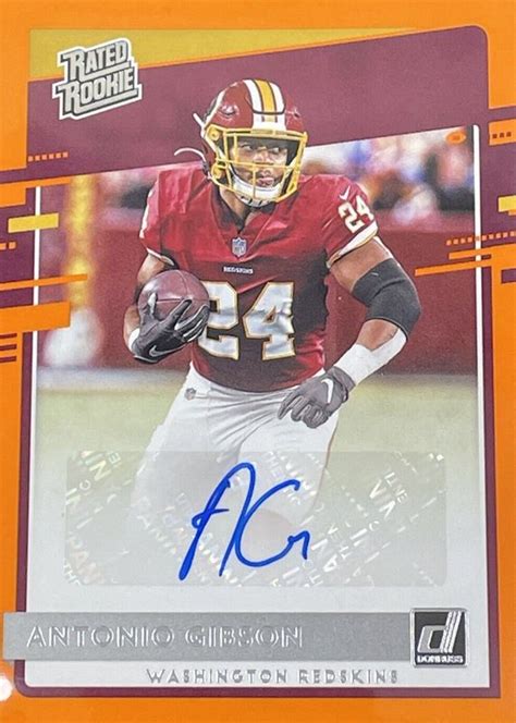 Antonio Gibson Donruss Rated Rookie Autographs Orange Price