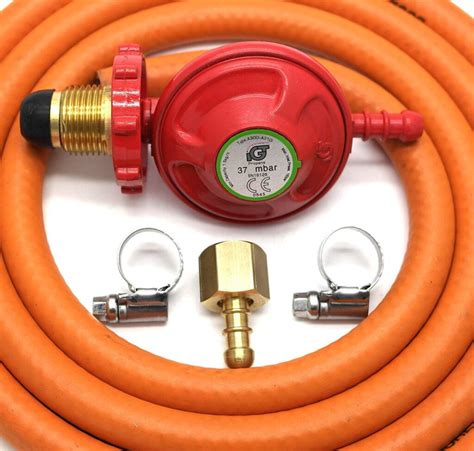 Igt 37Mbar Hand Wheel Propane Gas Regulator Hose Kit For Uk Outback