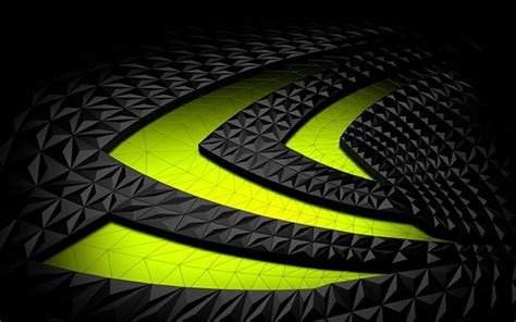 Download wallpapers Nvidia, Neon green emblem, Nvidia logo, black 3d ...