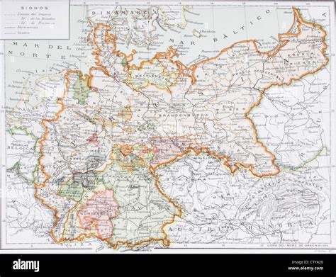 Mapa De La Alemania Imperial Antes De La Primera Guerra Mundial En Las