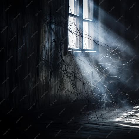 Premium AI Image | a dark room with light coming through the window