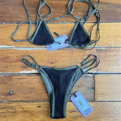 Brand New Jaded London Green Fishnet Bikini Never Depop