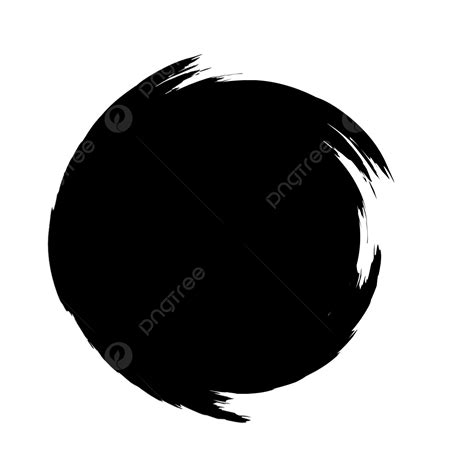 paint brush stroke silhouette vector png black ink brush stroke circle
