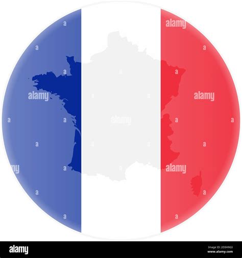 autocollant de contour de drapeau français rond et carte de france ou illustration vectorielle ...