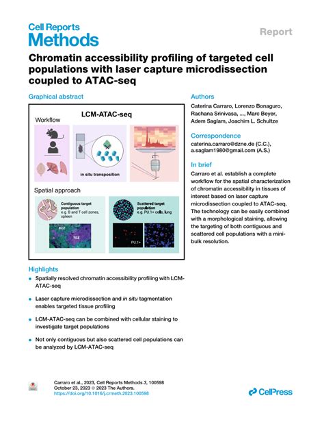 PDF Chromatin Accessibility Profiling Of Targeted Cell Populations