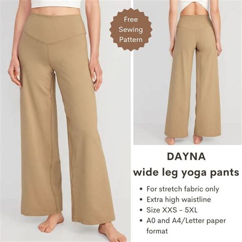 Dayna Wide Leg Yoga Pants Free Pdf Sewing Pattern Tiana S Closet