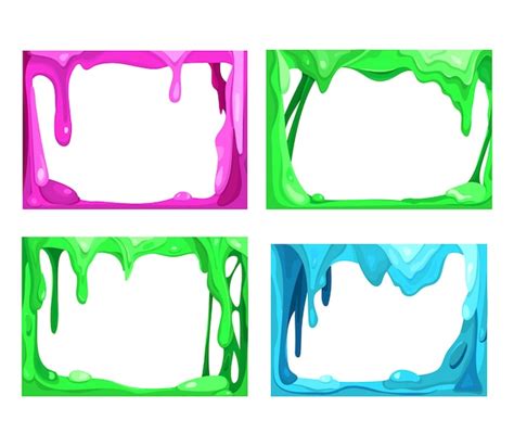 Premium Vector | Slime Set of Different Colors