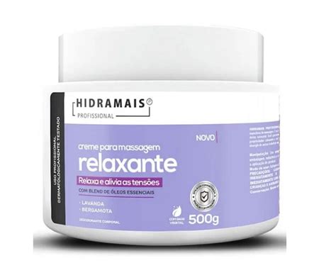 Creme Para Massagem Relaxante 500g Hidramais Cosméticos Para Massagem