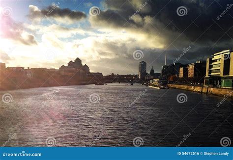 Dublin Quays Stock Photo Image Of Dublin Sunset Quays 54672516