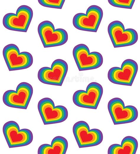 Vector Seamless Pattern Of Lgbt Rainbow Hearts Stock Vector