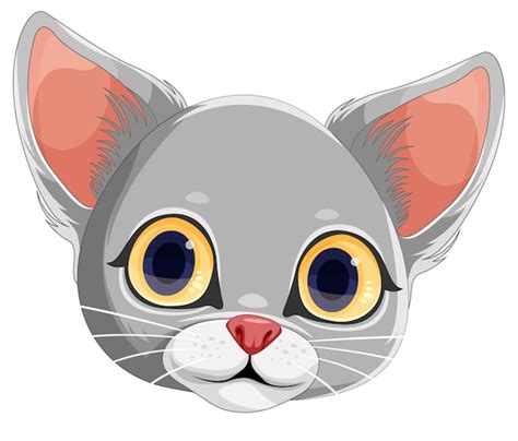 Dibujos Animados De Cara De Gato Lindo Vector Gratis