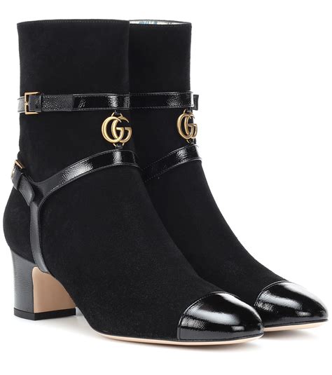 Gucci Geraldine Suede Ankle Boots In Nero Nero Black Lyst