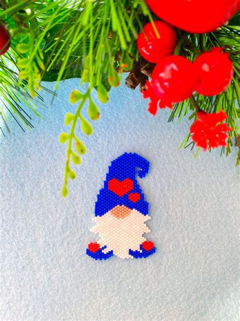 Peyote And Brick Stitch Gnome Pattern Gnome Pattern Digital Etsy