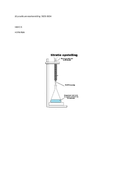 Se Practicum Voorbereiding Havo Se Practicum