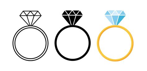 Set Of Diamond Ring Icon Vector Illustration 13762188 Vector Art At