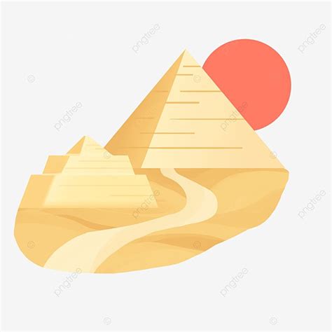 Egyptian Pyramids Png Image Hand Painted Simple Egyptian Pyramids