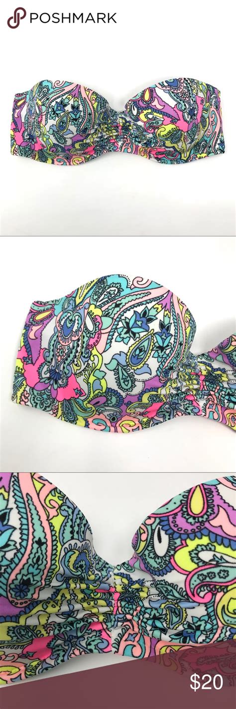 Victorias Secret D Strapless Paisley Bikini Top Paisley Bikini