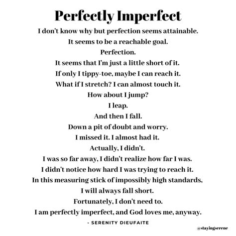 Staying Serene Poems Perfectly Imperfect Im Not Perfect Poems